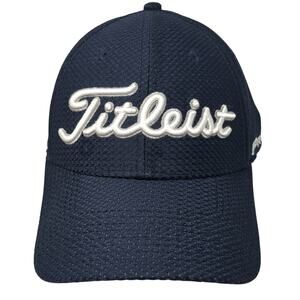 Fitleist Pro V1 FJ Fitted Baseball Cap Blue M Embroidered Vented Holes 6 Panel